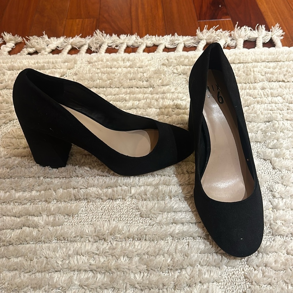 Suede block heels - like new